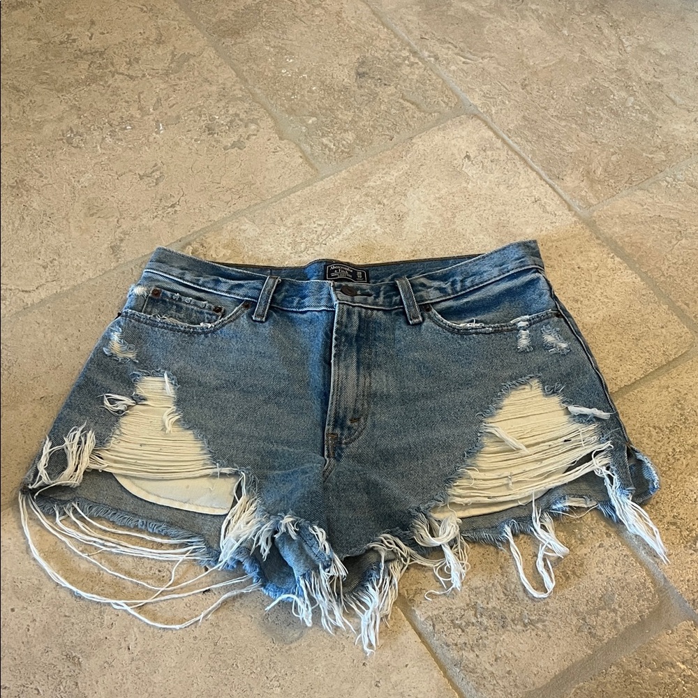 Abercrombie Annie high rise denim jean shorts